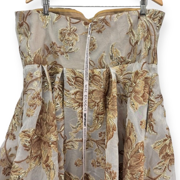 Mac Duggal Strapless Gold and Cream Dress - Picture 13 of 14